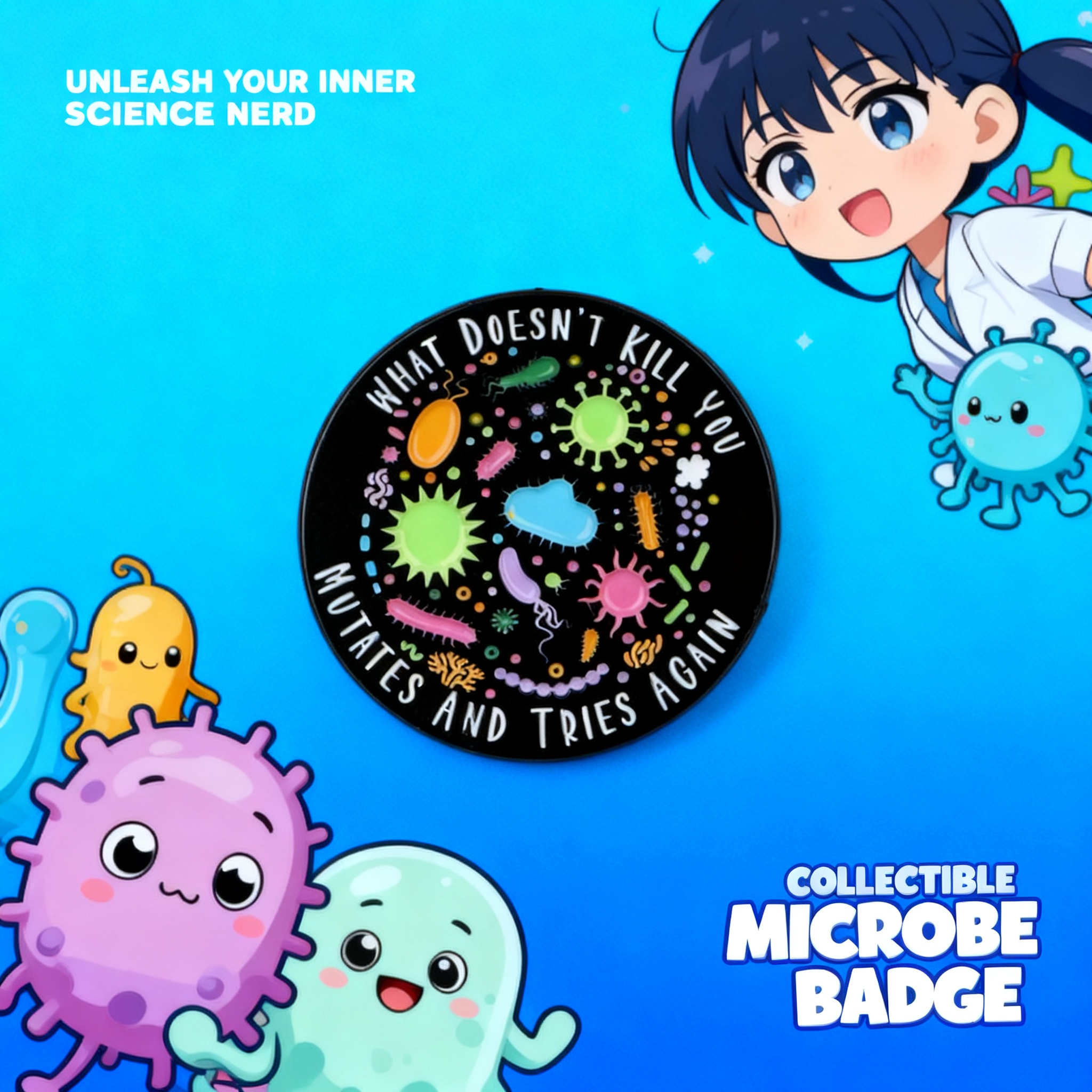 Bacterial Enamel Pin Nurse Doc - Science Toys ulasan dan harga