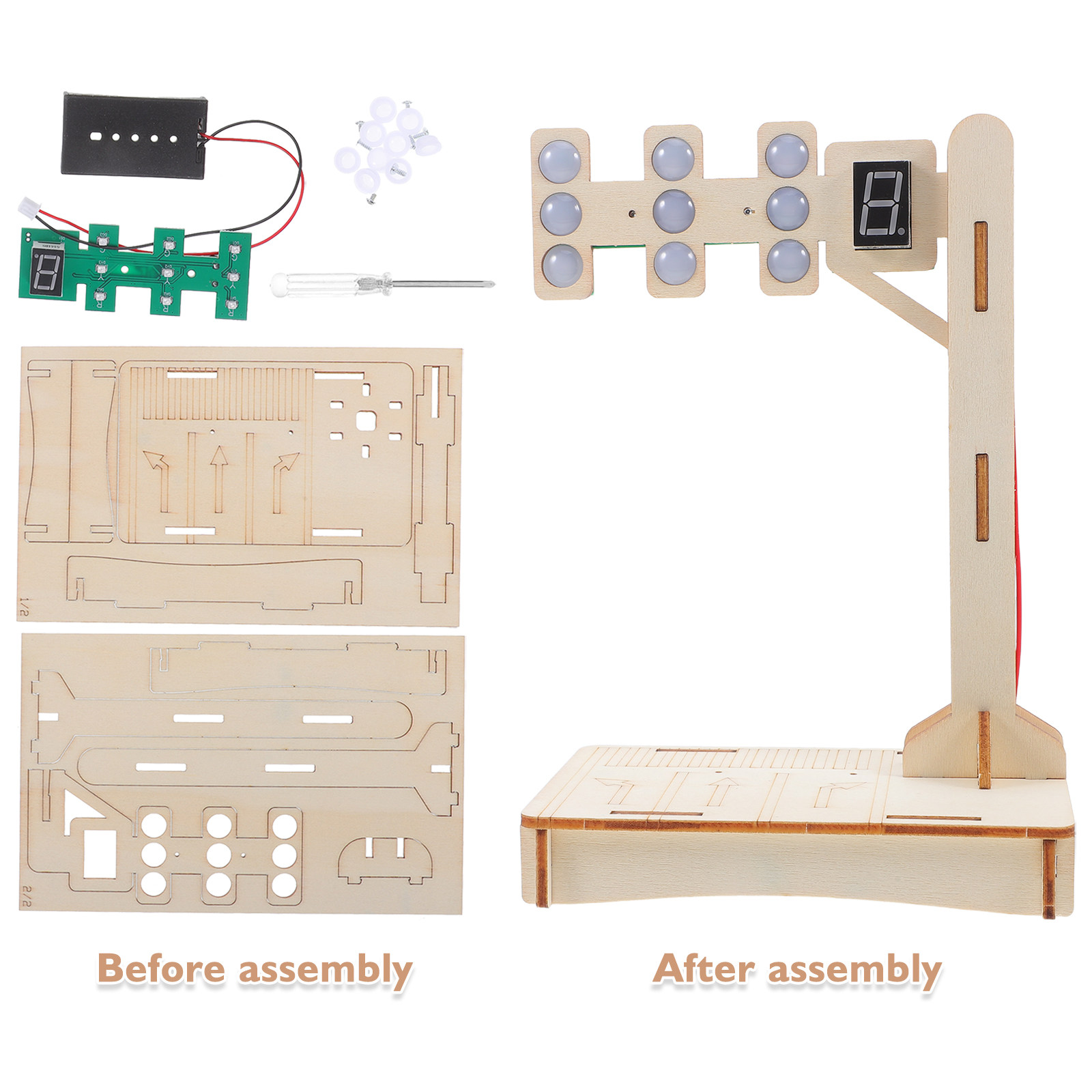 1Set DIY Traffic Signal Light  - Science Project Kit ulasan dan harga