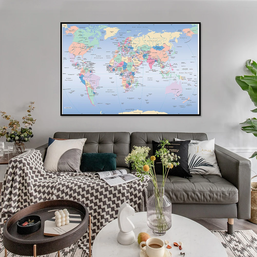 Unframed World Map French Lang - Star Map Poster ulasan dan harga