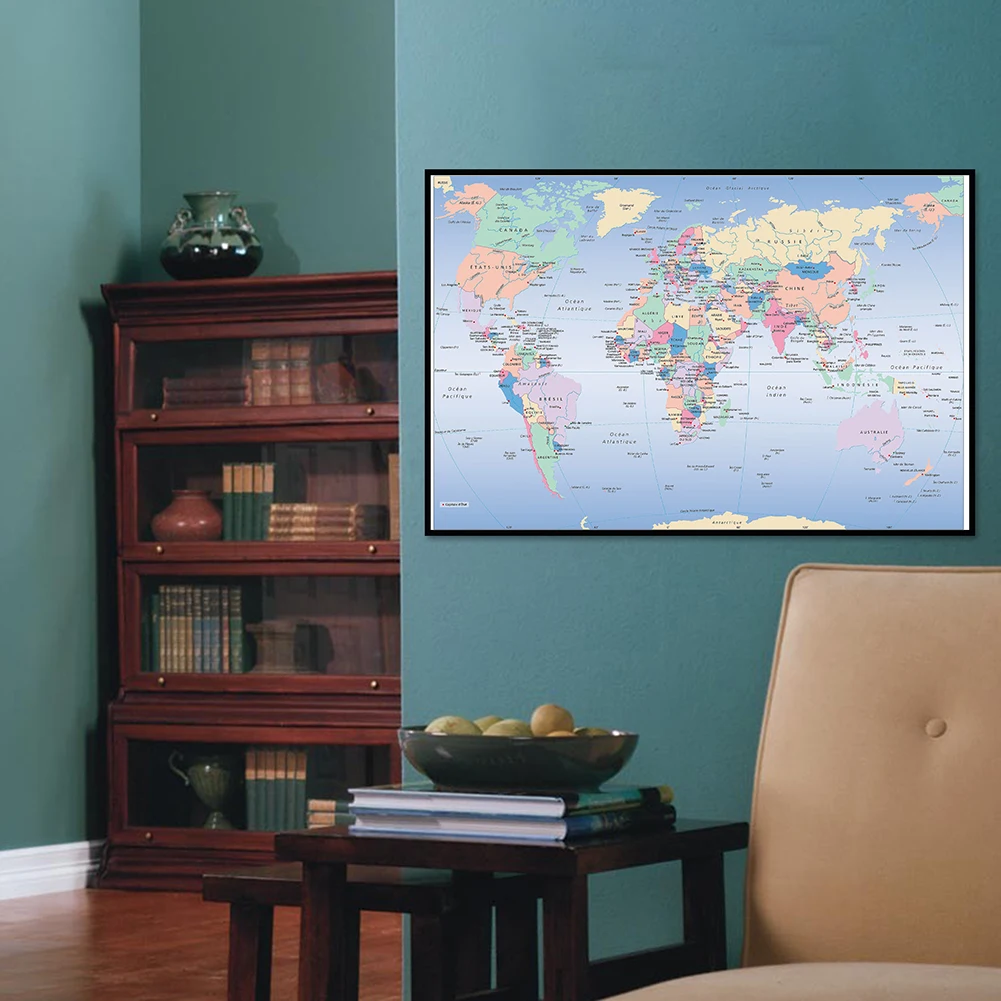 Unframed World Map French Lang - Star Map Poster ulasan dan harga