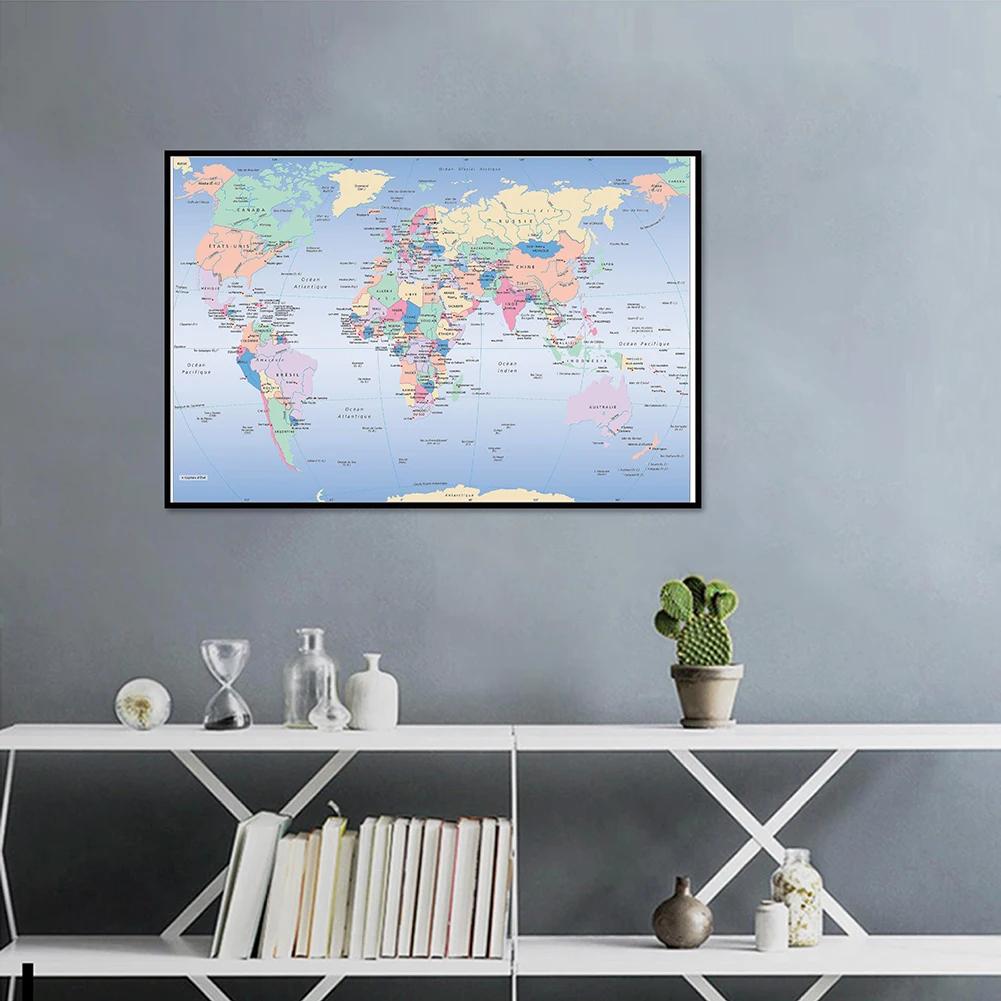 Unframed World Map French Lang - Star Map Poster ulasan dan harga