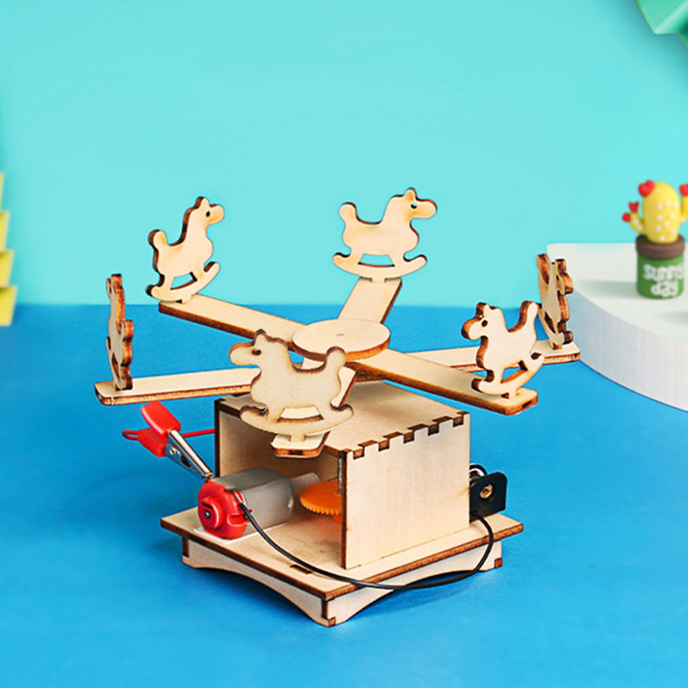 DIY Wooden Merry-Go-Round Asse - Science Project Kit ulasan dan harga