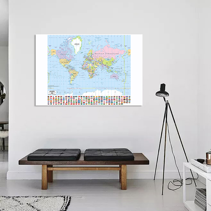 The World Map with National Fl - Star Map Poster ulasan dan harga
