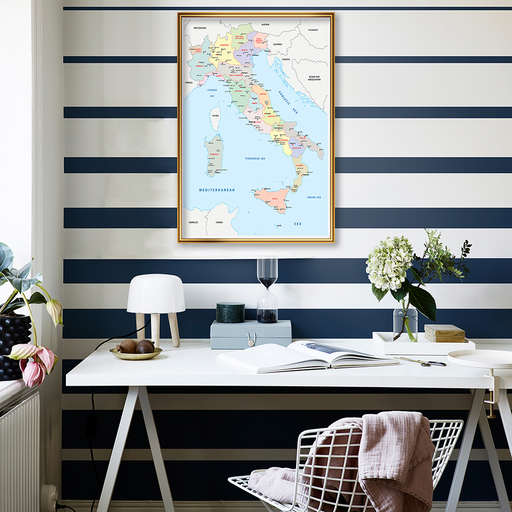 42*59cm In Italian Political M - Star Map Poster ulasan dan harga
